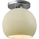 Radiance 1 Light 10 inch Vanilla Gloss and Brushed Nickel Semi Flush Ceiling Light