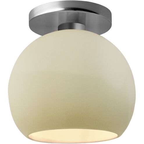 Radiance 1 Light 10 inch Vanilla Gloss and Brushed Nickel Semi Flush Ceiling Light