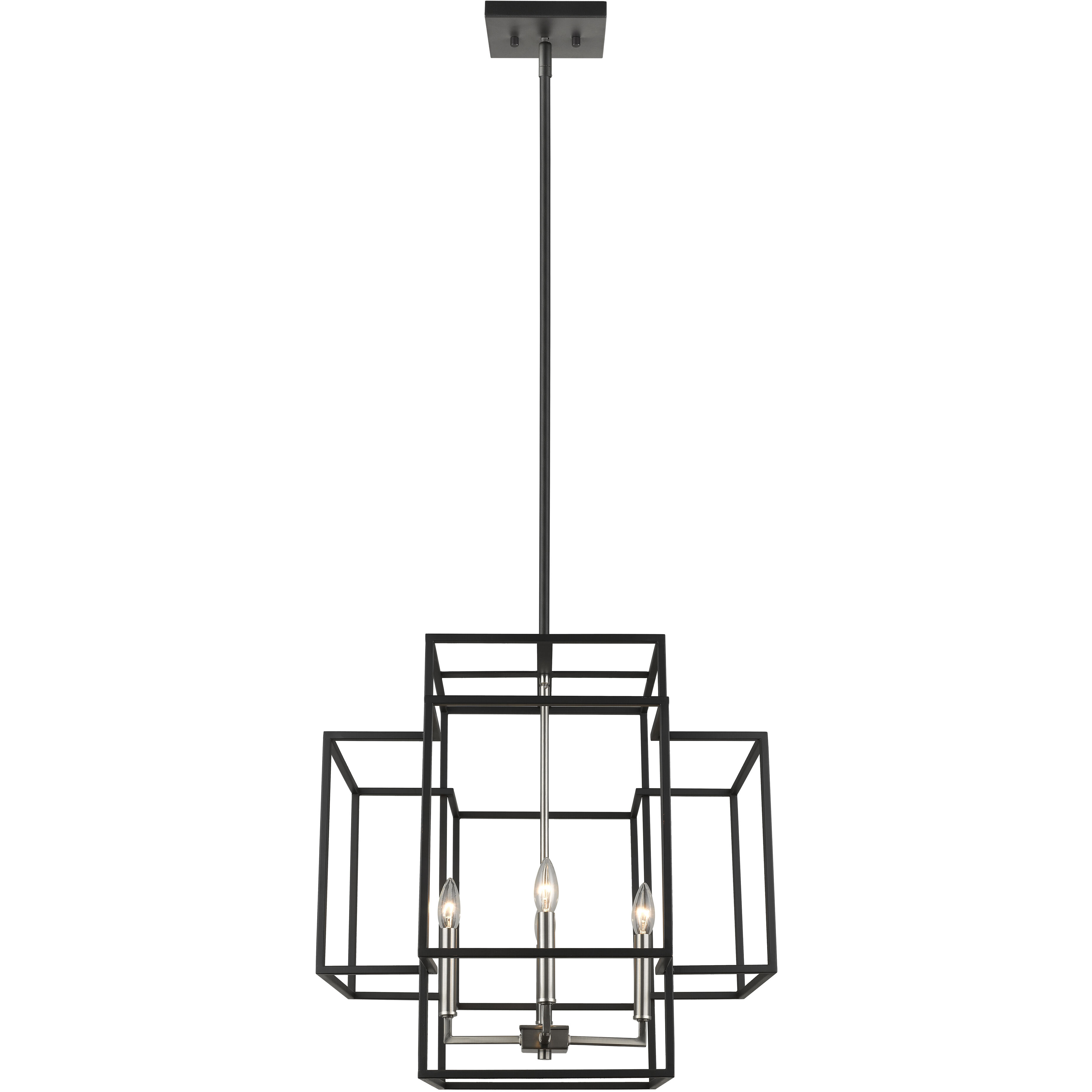 Titania 4 Light 22 inch Black and Brushed Nickel Chandelier Ceiling Light