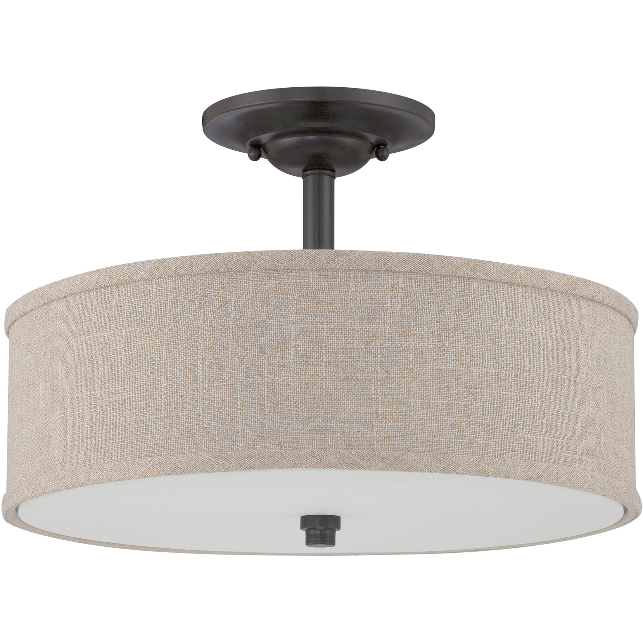 Cloverdale 3 Light 17 inch Mottled Cocoa Semi-Flush Mount Ceiling Light