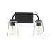 Transitional 2 Light 15 inch Matte Black Bathroom Vanity Light Wall Light