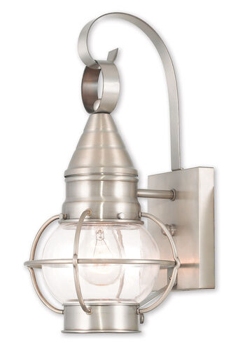 Newburyport 1 Light 14 inch Brushed Nickel Outdoor Wall Lantern
