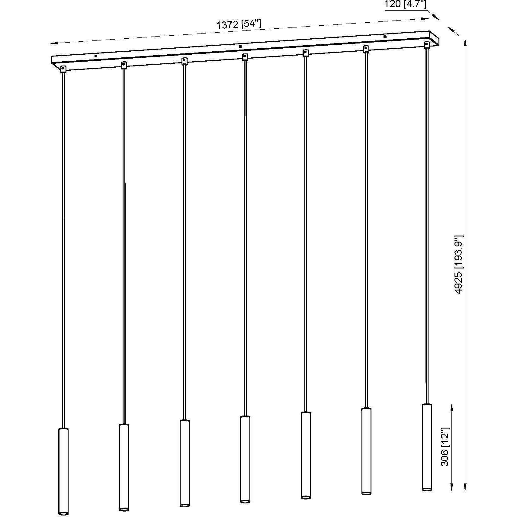 Forest Linear Chandelier Ceiling Light in Modern Gold