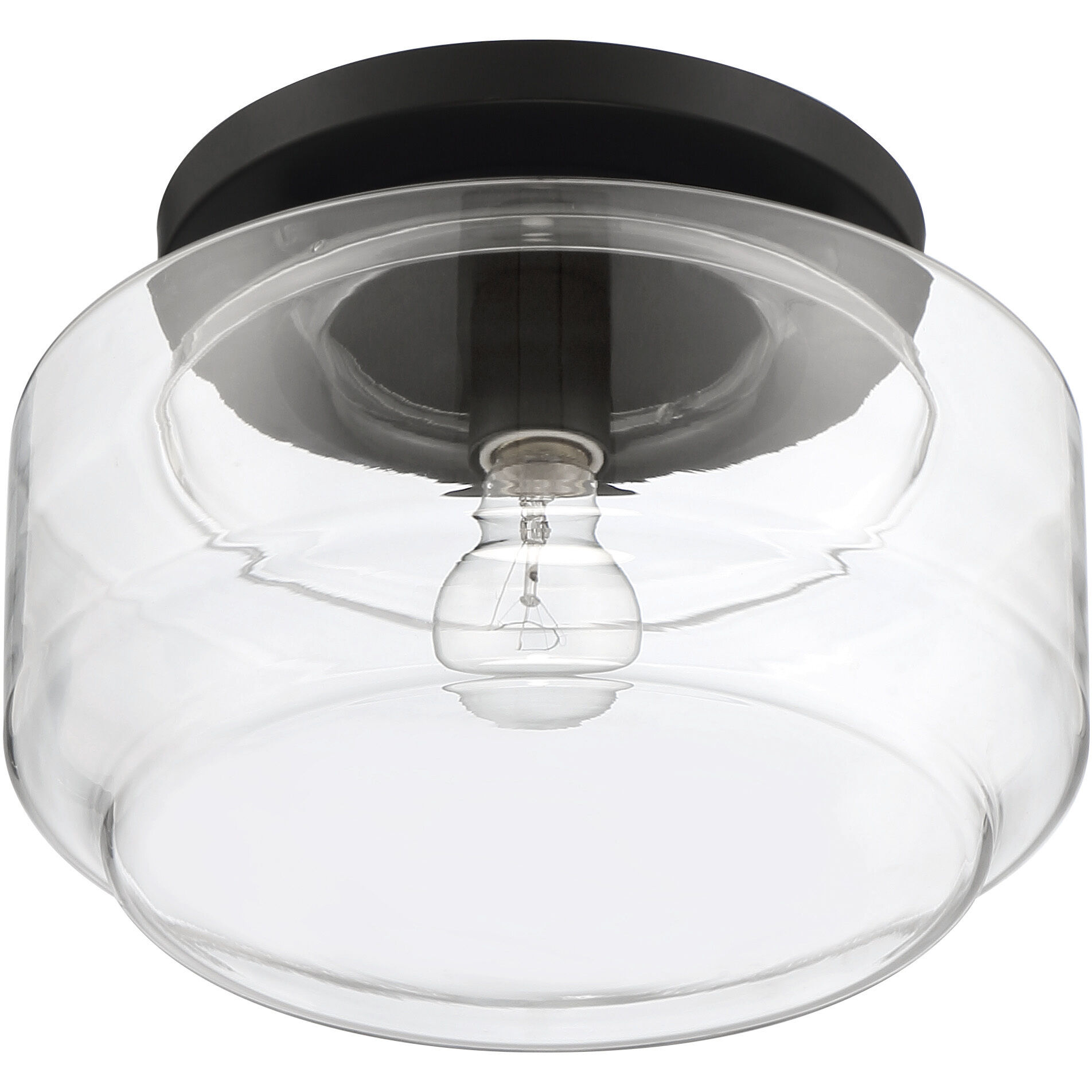Peri 1 Light 12 inch Flat Black Flushmount Ceiling Light