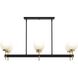 Rigsby 6 Light 43.75 inch Matte Black and Brushed Gold Linear Chandelier Ceiling Light