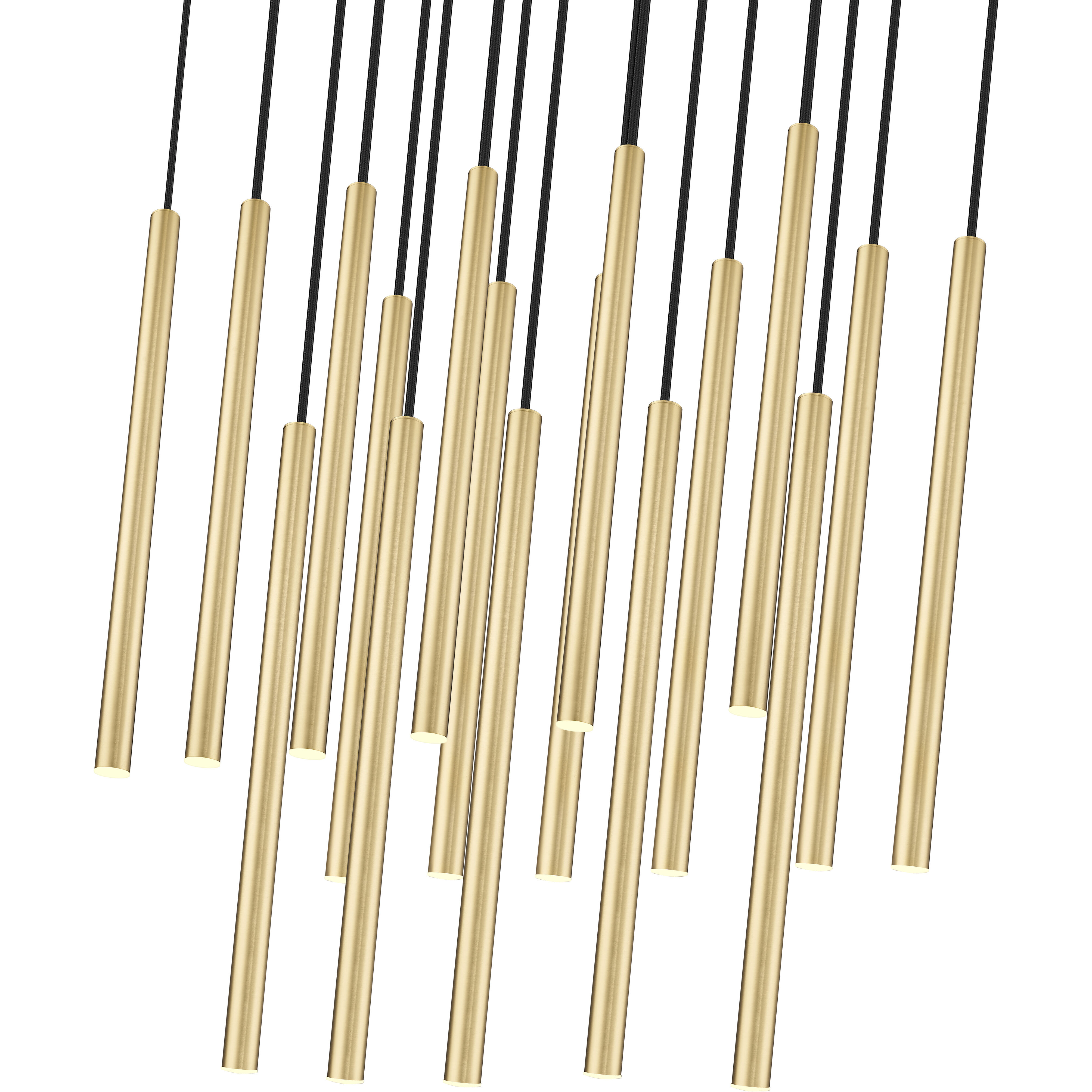 Forest Linear Chandelier Ceiling Light in Modern Gold
