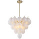 Globo LED 25 inch Brass Chandelier Ceiling Light in Milky White