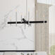 Denmark 8 Light 36 inch Brushed Nickel with Black Accents Chandelier Ceiling Light