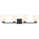 Strayhan 4 Light 31 inch Matte Black Bathroom Vanity Light Wall Light