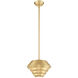 Amsterdam 1 Light 10 inch Satin Brass Mini Pendant Ceiling Light