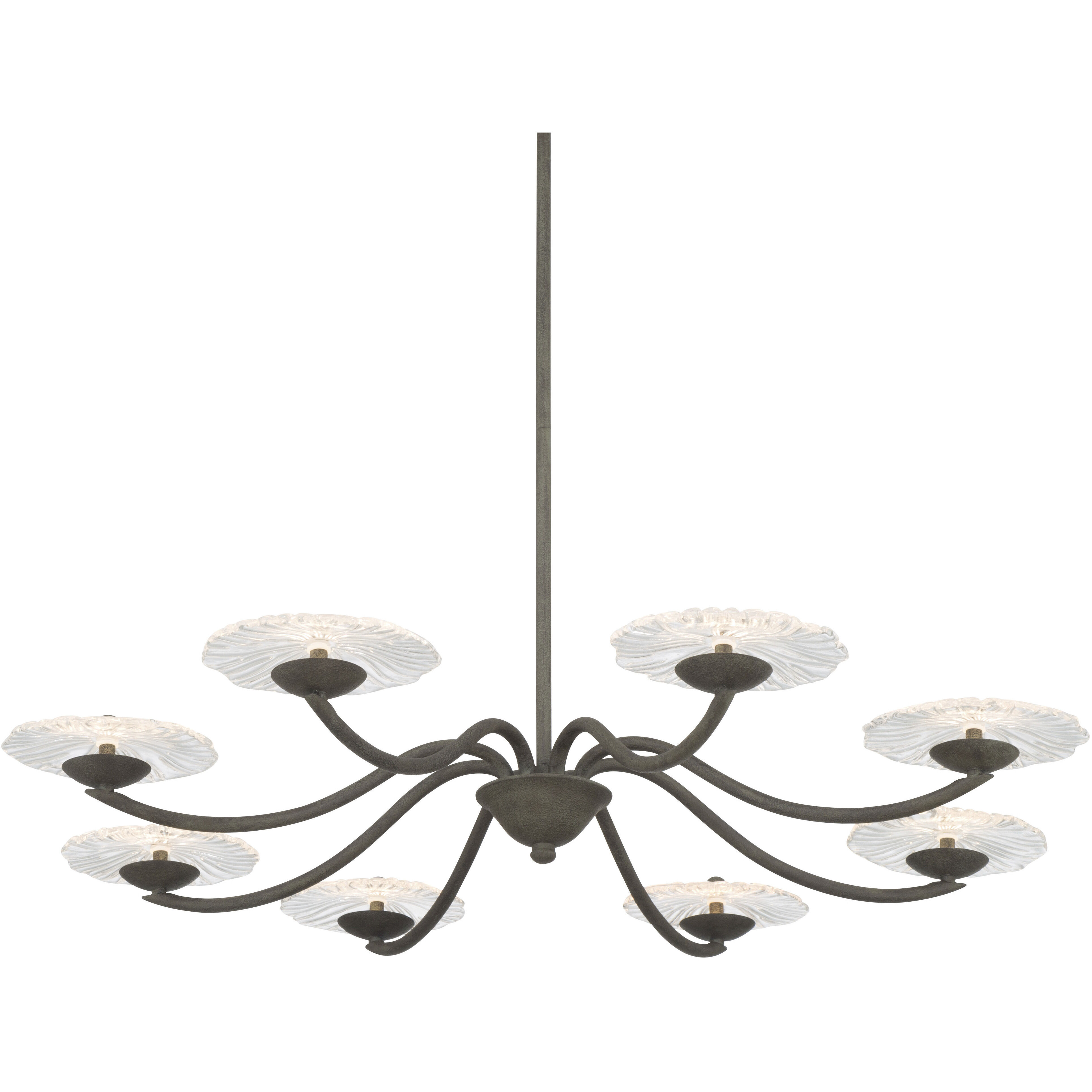 Coral Bloom 8 Light 30.5 inch Black Slate Chandelier Ceiling Light