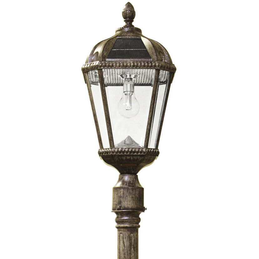 Royal LED 87 inch Weathered Bronze Lamp Post Set, Solar
