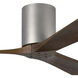 Atlas Irene-3H 60 inch Brushed Nickel with Walnut Tone Blades Ceiling Mount Paddle Fan, Flush Mounted