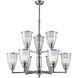 Halophane 9 Light 33 inch Polished Chrome with Clear Chandelier Ceiling Light