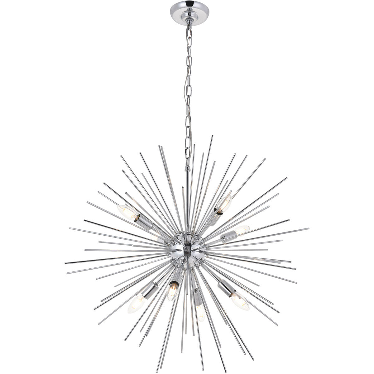 Timber 8 Light 30 inch Chrome Pendant Ceiling Light