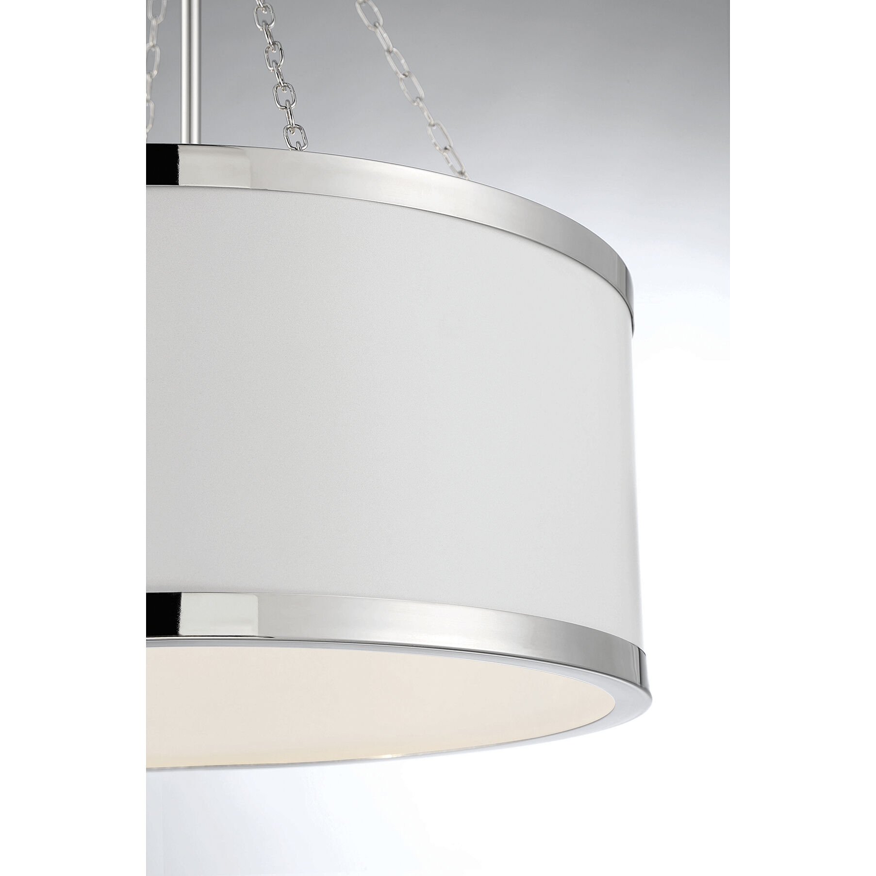 Delphi 6 Light 19 inch White with Polished Nickel Acccents Pendant Ceiling Light in White/Polished Nickel