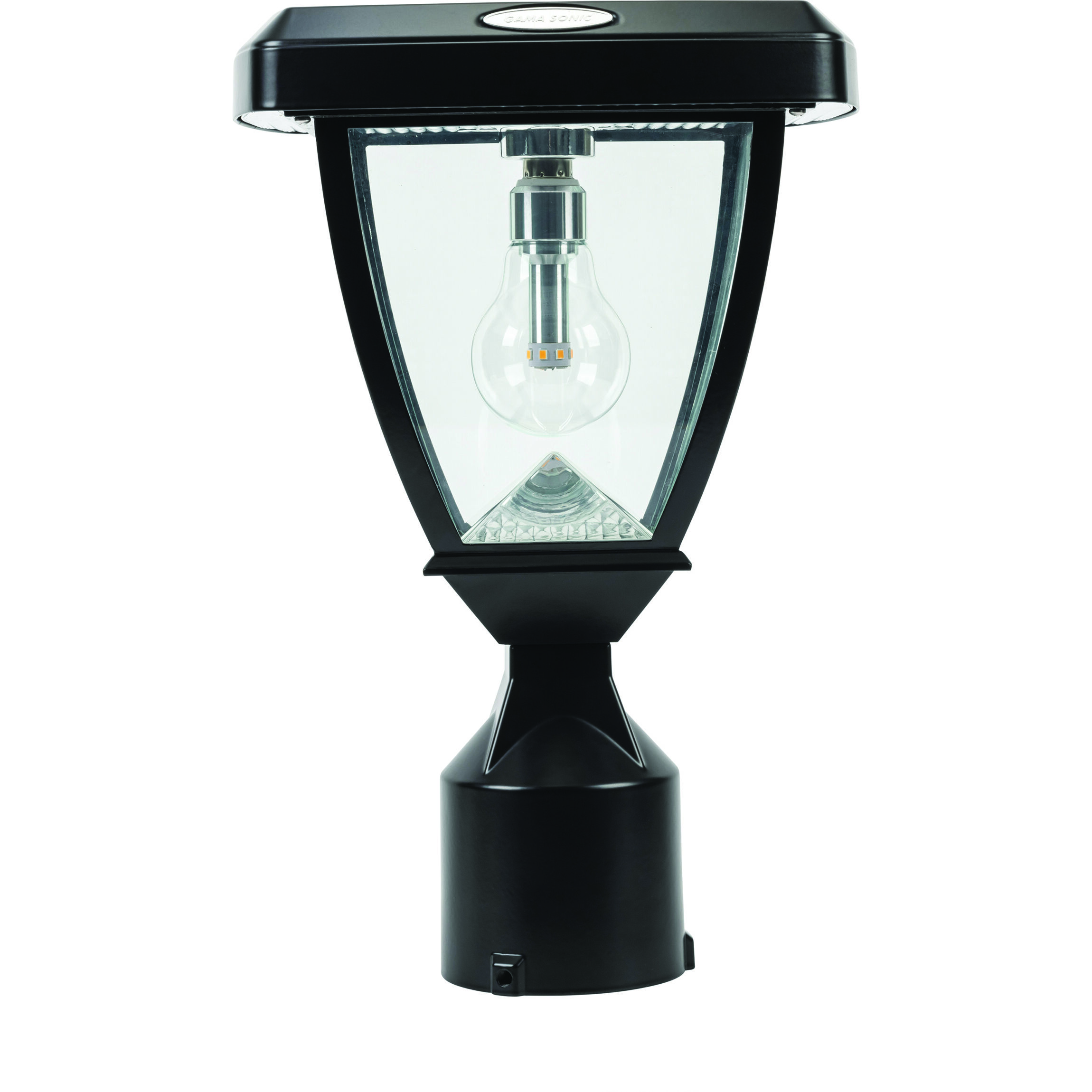Inversee 1 Light 12.75 inch Black Post Light, Solar