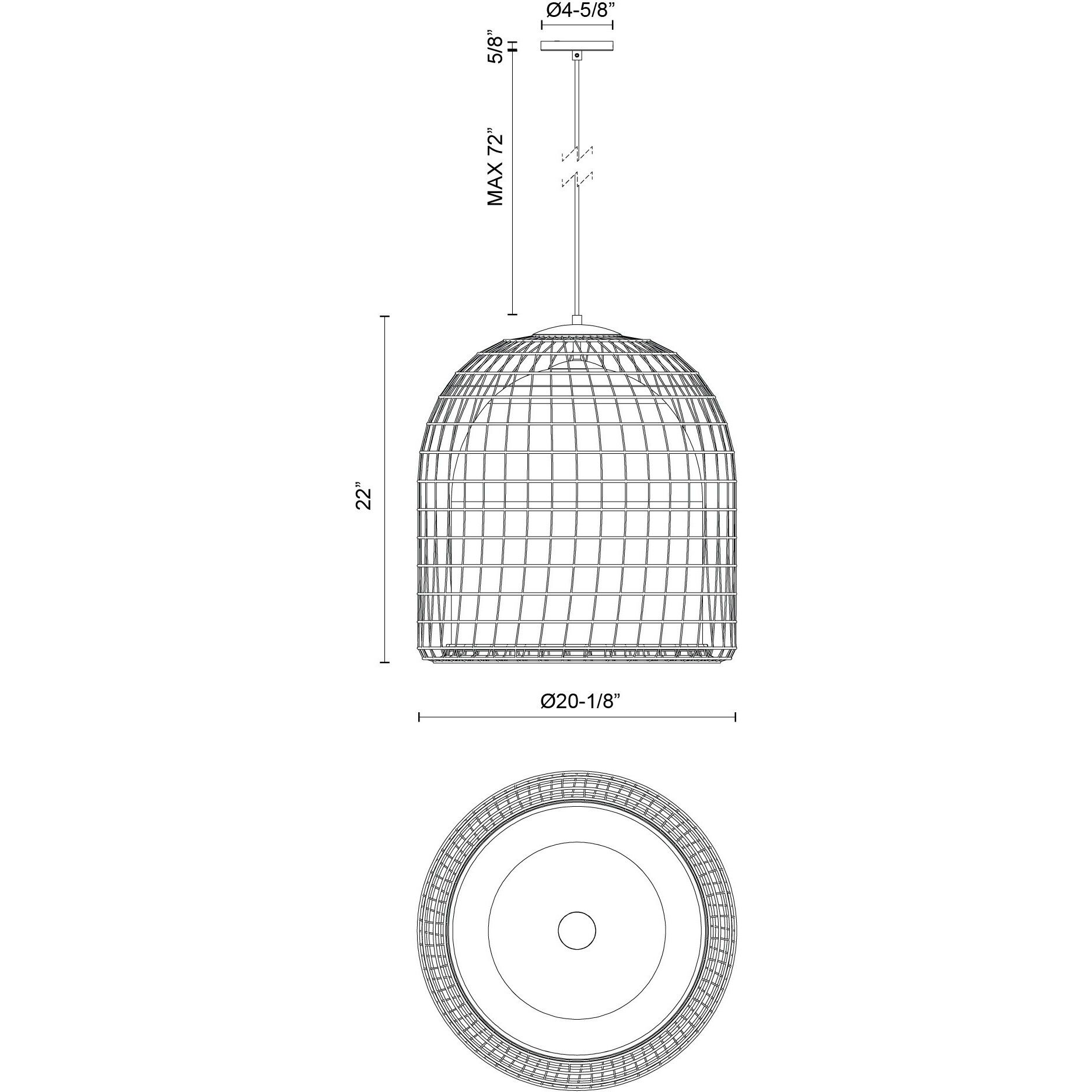 Alora Mood Bondi Pendant Ceiling Light in Matte Black