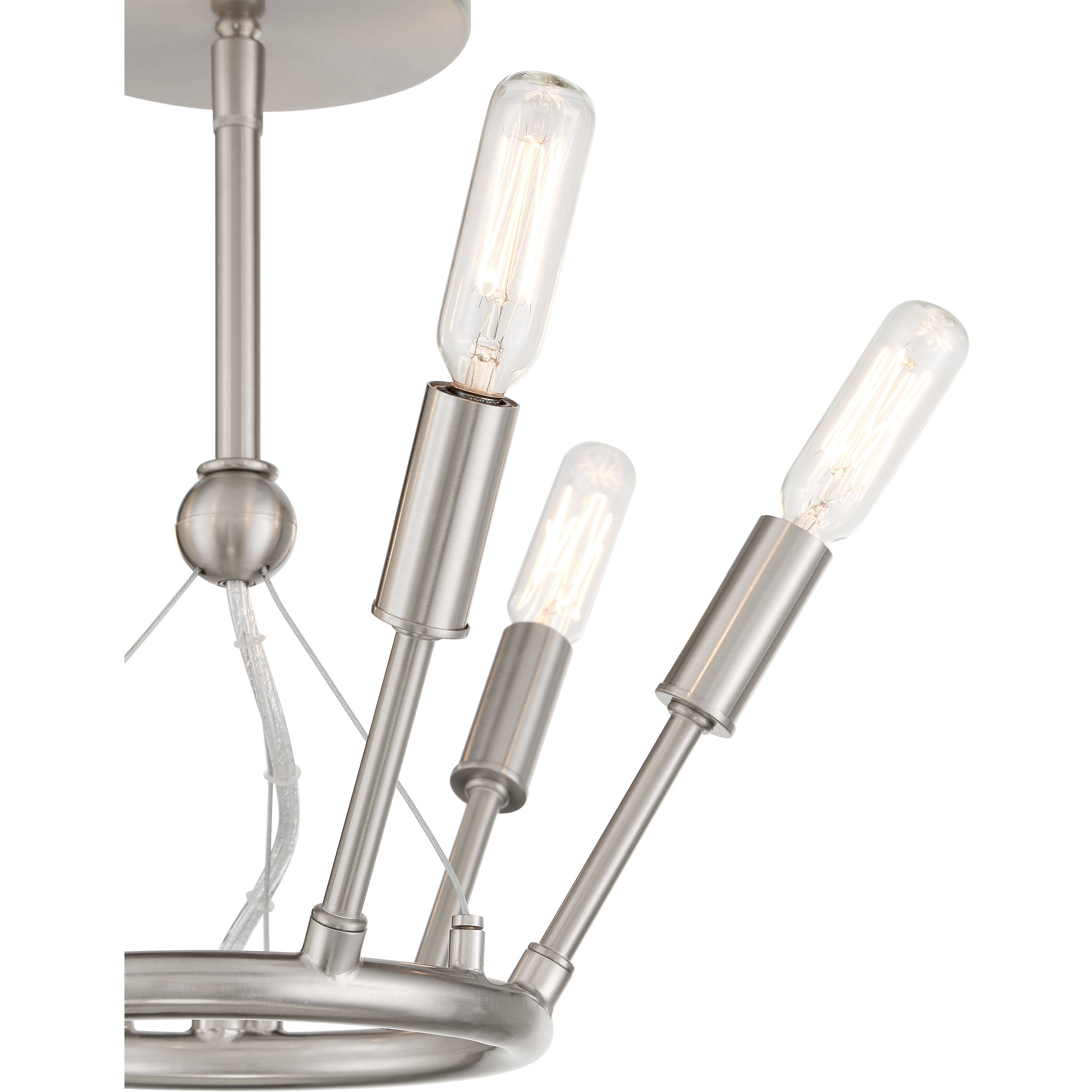 Royalty 6 Light 12.75 inch Brushed Nickel Semi Flush Ceiling Light