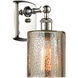 Ballston Cobbleskill LED 5 inch Polished Nickel Sconce Wall Light in Mercury Glass, Ballston