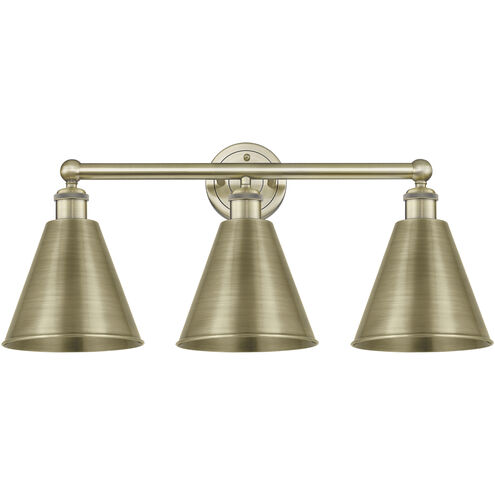 Ballston Cone 3 Light 26 inch Antique Brass Bath Vanity Light Wall Light