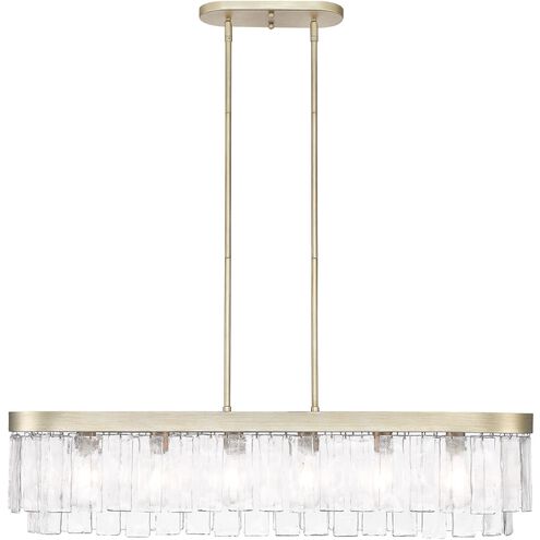 Ciara Linear Pendant Ceiling Light in White Gold