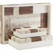 1940s 9 inch Beige and Brown and Ivory and Natural Boxes, Set of 2