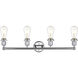 Edison Fenton 4 Light 34 inch Polished Chrome Bath Vanity Light Wall Light in Matte White Glass