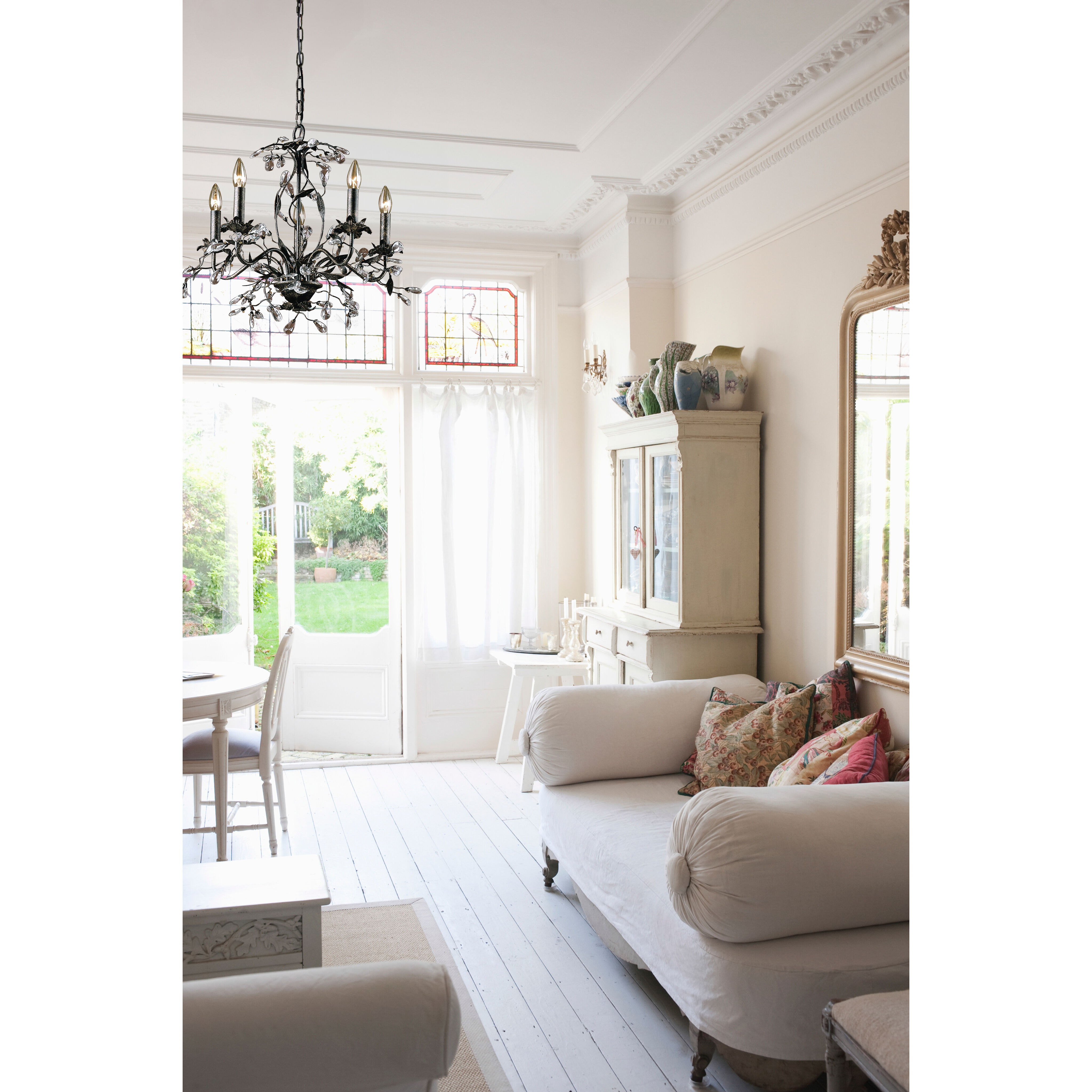 Circeo 5 Light 21 inch Silvered Bronze with Clear Chandelier Ceiling Light