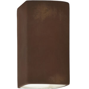 Ambiance Rectangle LED 9.5 inch Real Rust Outdoor Wall Sconce, Small
