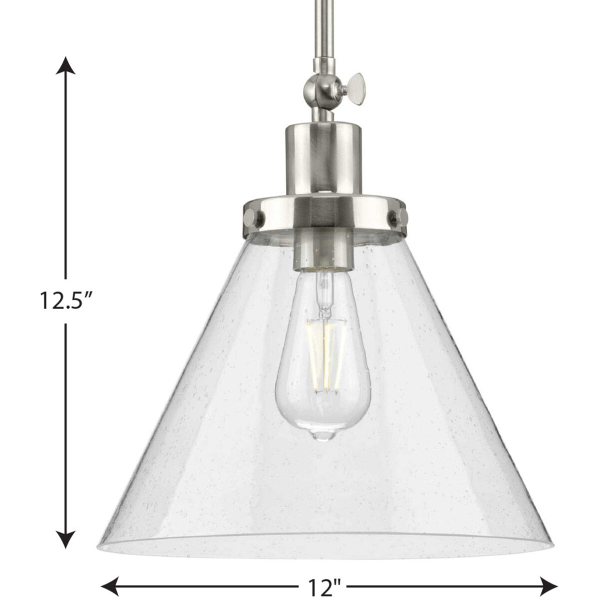 Hinton 1 Light 12 inch Brushed Nickel Pendant Ceiling Light