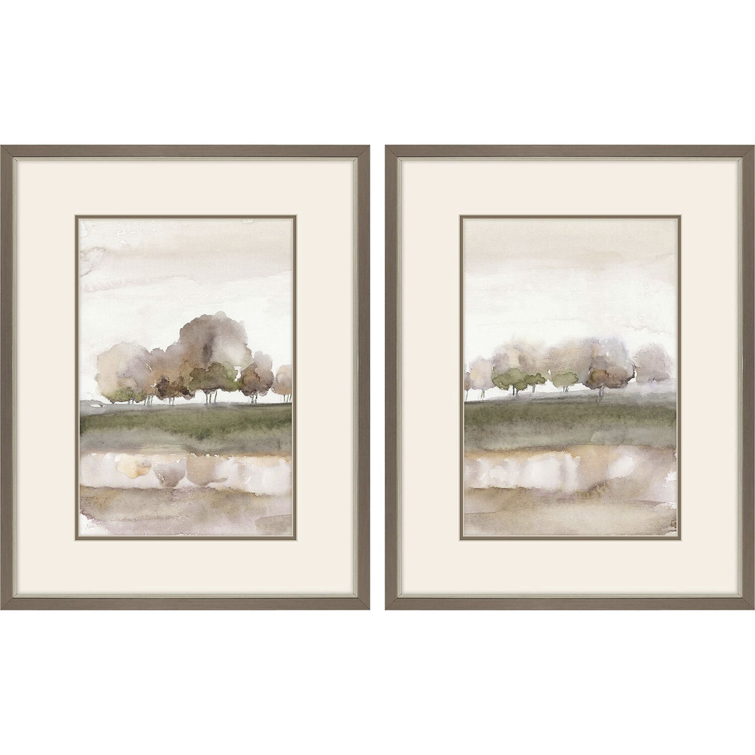 Soft Welcome Spring Green and Brown and Gray and Neutral Framed Art, Propac