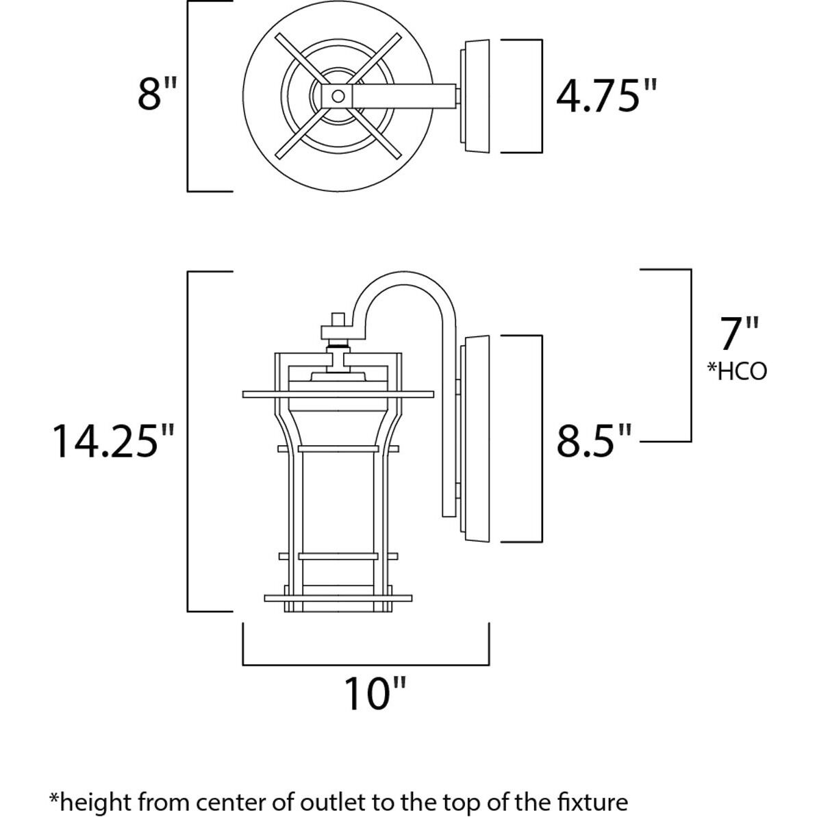 Oakville LED E26 LED 14 inch Black Oxide Outdoor Wall Mount