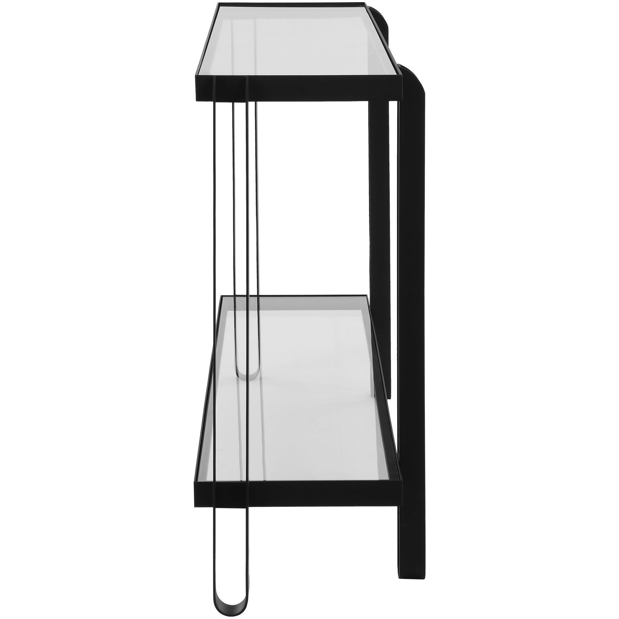 Shadow 55.25 inch Satin Black and Clear Glass Console Table