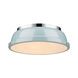 Duncan 2 Light 14 inch Chrome Flush Mount Ceiling Light in Seafoam, Damp