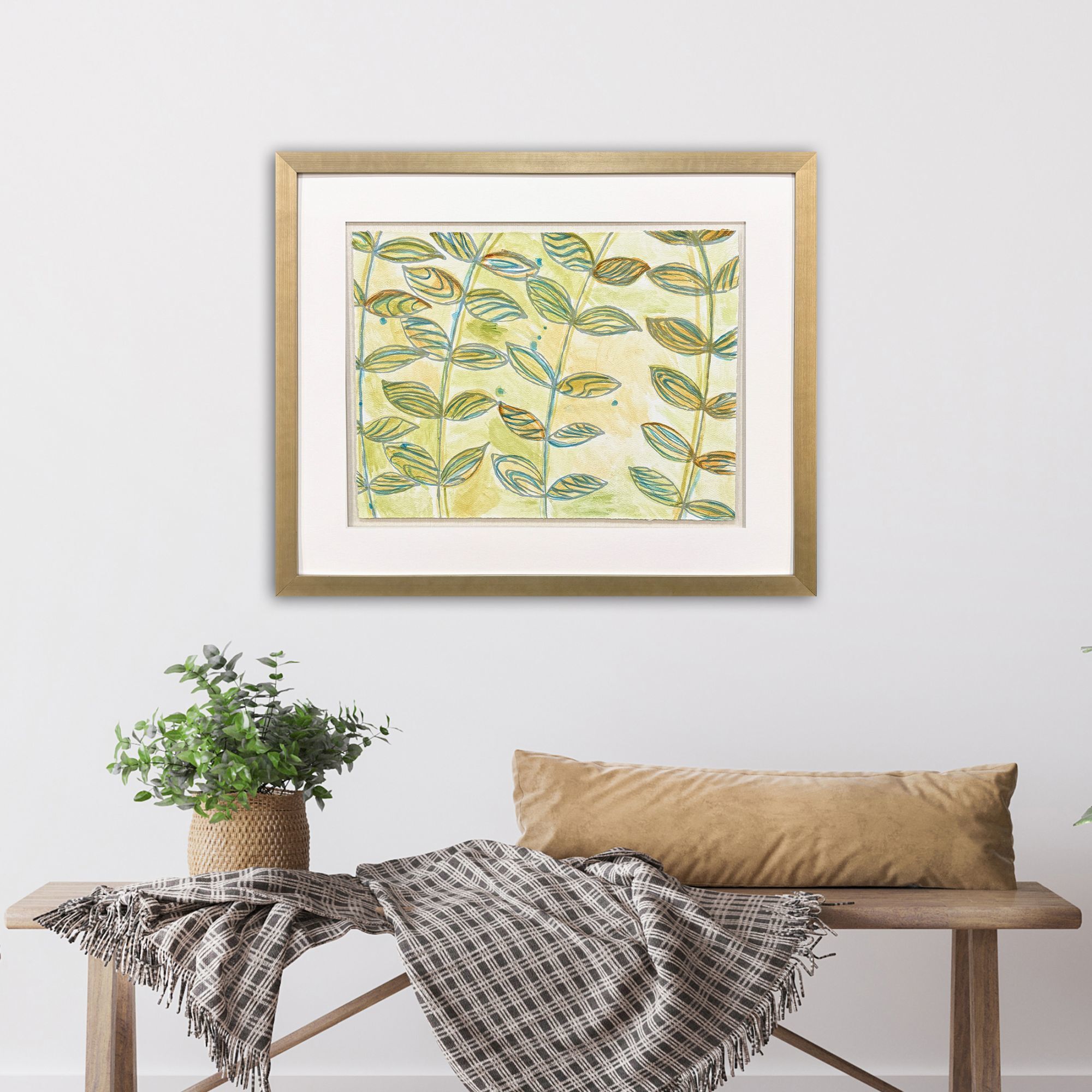 Shimmering Garden I & II Green and Multi and Yellow and Orange Framed Art, The Studio
