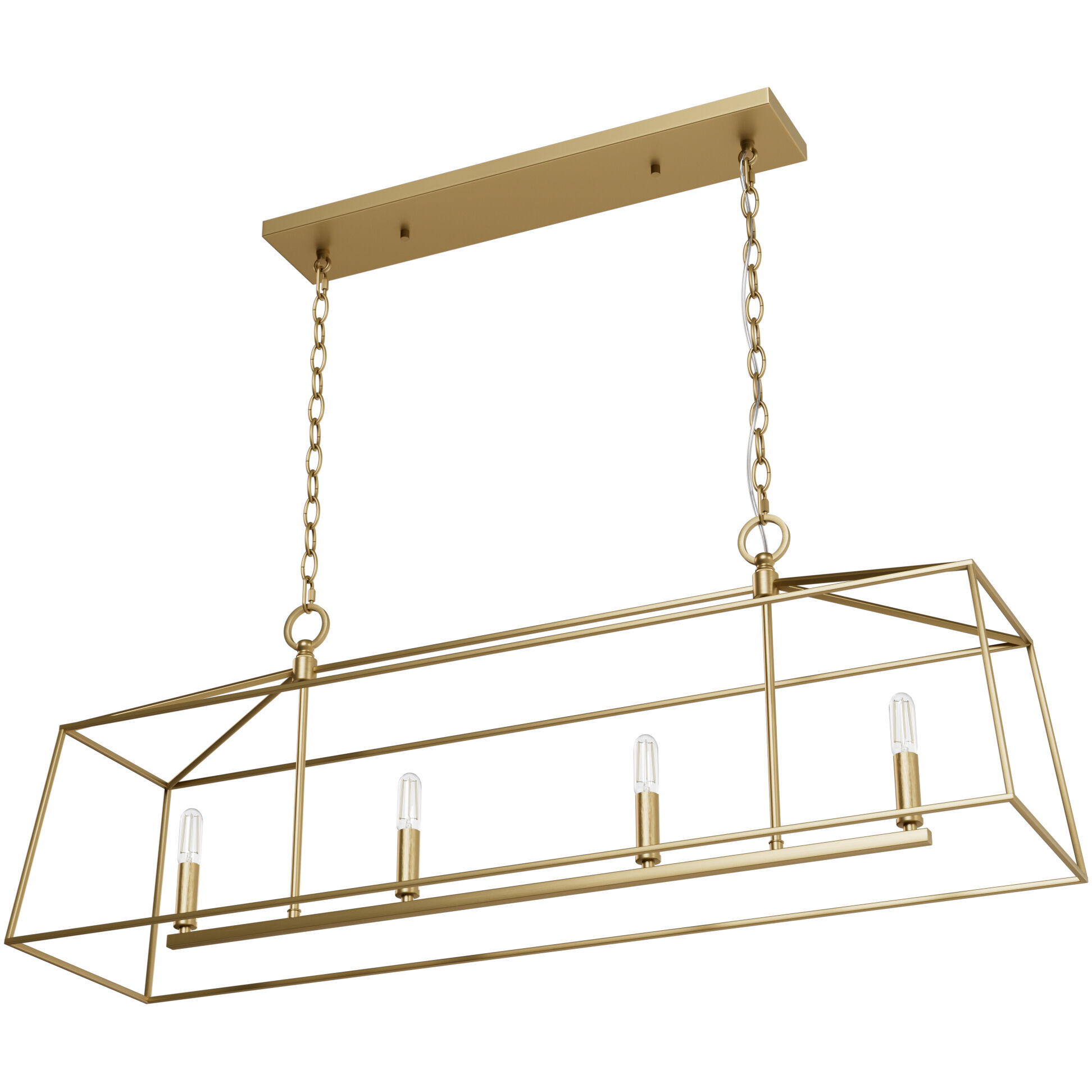 Fair Oaks 4 Light 40 inch Luxe Gold Linear Chandelier Ceiling Light, Medium