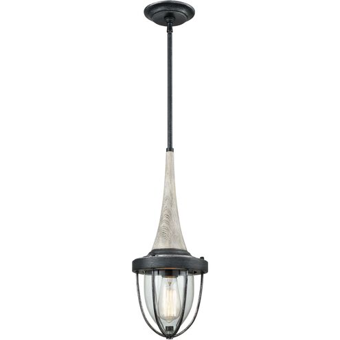 Sturgis 1 Light 7 inch Silvered Graphite with Clear and Gray Mini Pendant Ceiling Light