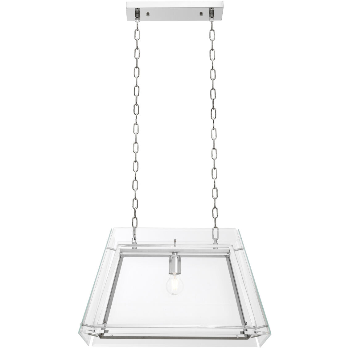 Azure 1 Light 24.02 inch Nickel Chandelier Ceiling Light in Bevelled Clear Glass, Small