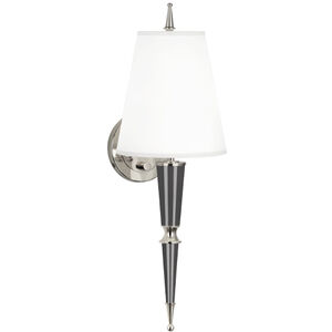 Jonathan Adler Versailles 1 Light 2 inch Ash Lacquer with Polished Nickel Wall Sconce Wall Light in Ascot White