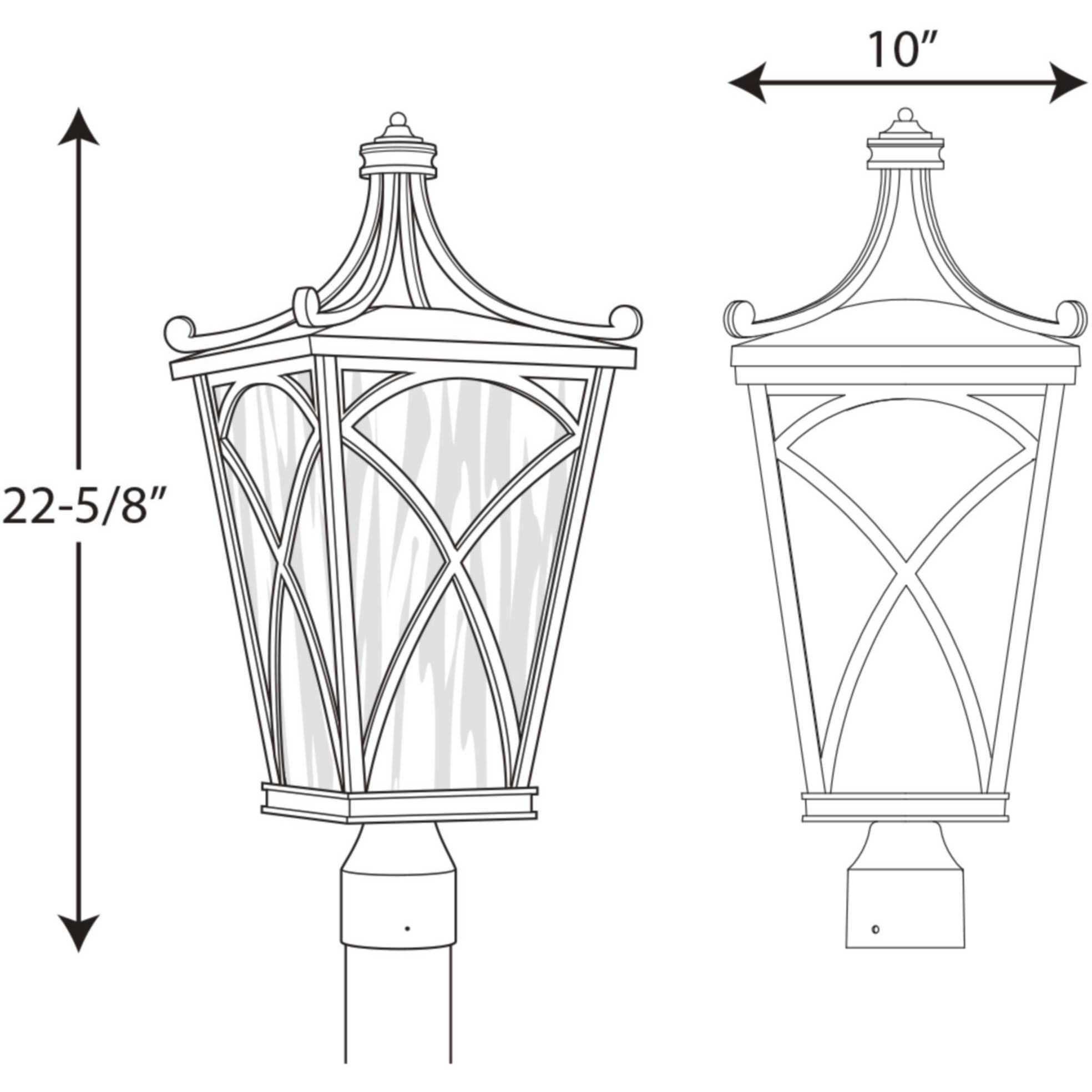 Cadence 3 Light 23 inch Oil Rubbed Bronze Outdoor Post Lantern, Design Series