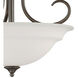 Bella 3 Light 16 inch Oil Rubbed Bronze Semi Flush Mount Ceiling Light