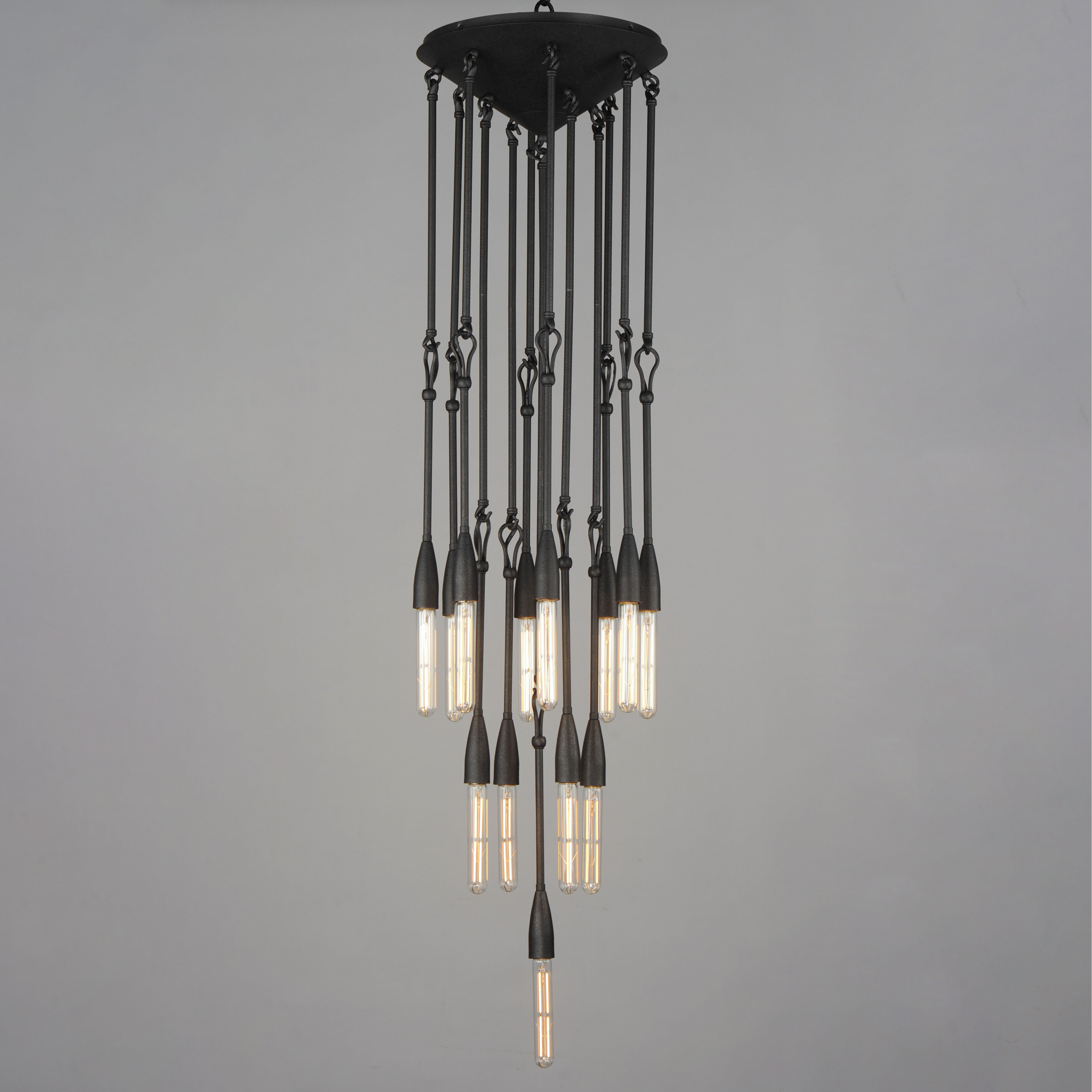 Pioneer 13 Light 15 inch Anthracite Multi-Light Pendant Ceiling Light