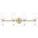 Henri 4 Light 32 inch Modern Gold Bathroom Vanity Wall Light