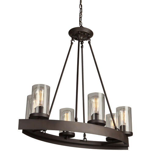 Menlo Park 6 Light 13.5 inch Oil Rubbed Bronze Up Chandelier Ceiling Light