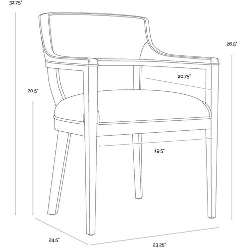 Brylea Natural / Heather Ivory Tweed Dining Armchair