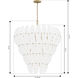 Marclaire 15 Light 32.75 inch Legacy Brass Pendant Ceiling Light in Clear Textured Handmade Glass