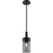 Claverack 1 Light 5 inch Matte Black Pendant Ceiling Light in Plated Smoke Glass