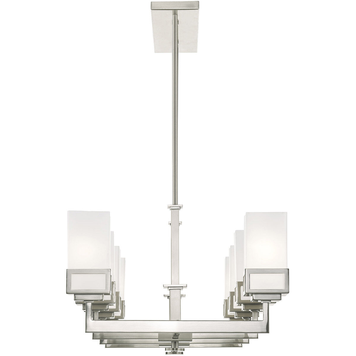 Harding 8 Light 40 inch Brushed Nickel Linear Chandelier Ceiling Light