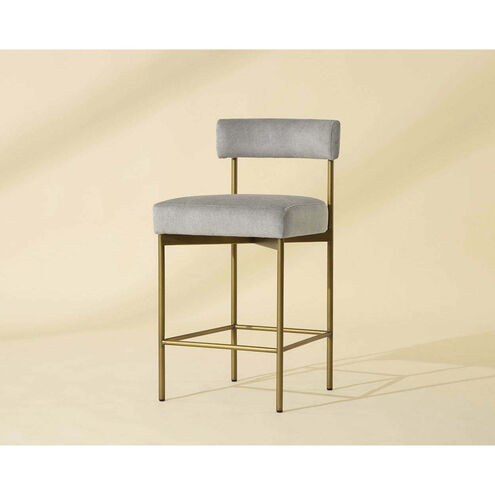 Seneca 36.5 inch Antique Brass / Polo Club Stone Counter Stool